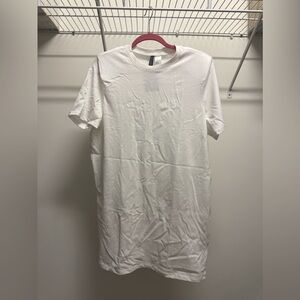 White T-shirt Dress with should pads